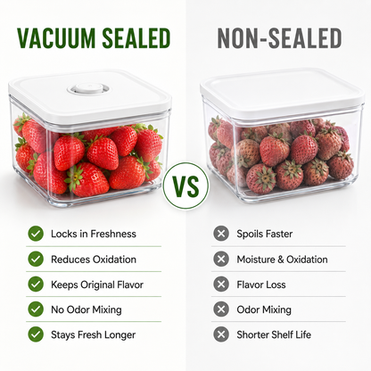 Vacuum-sealed food preservation storage box