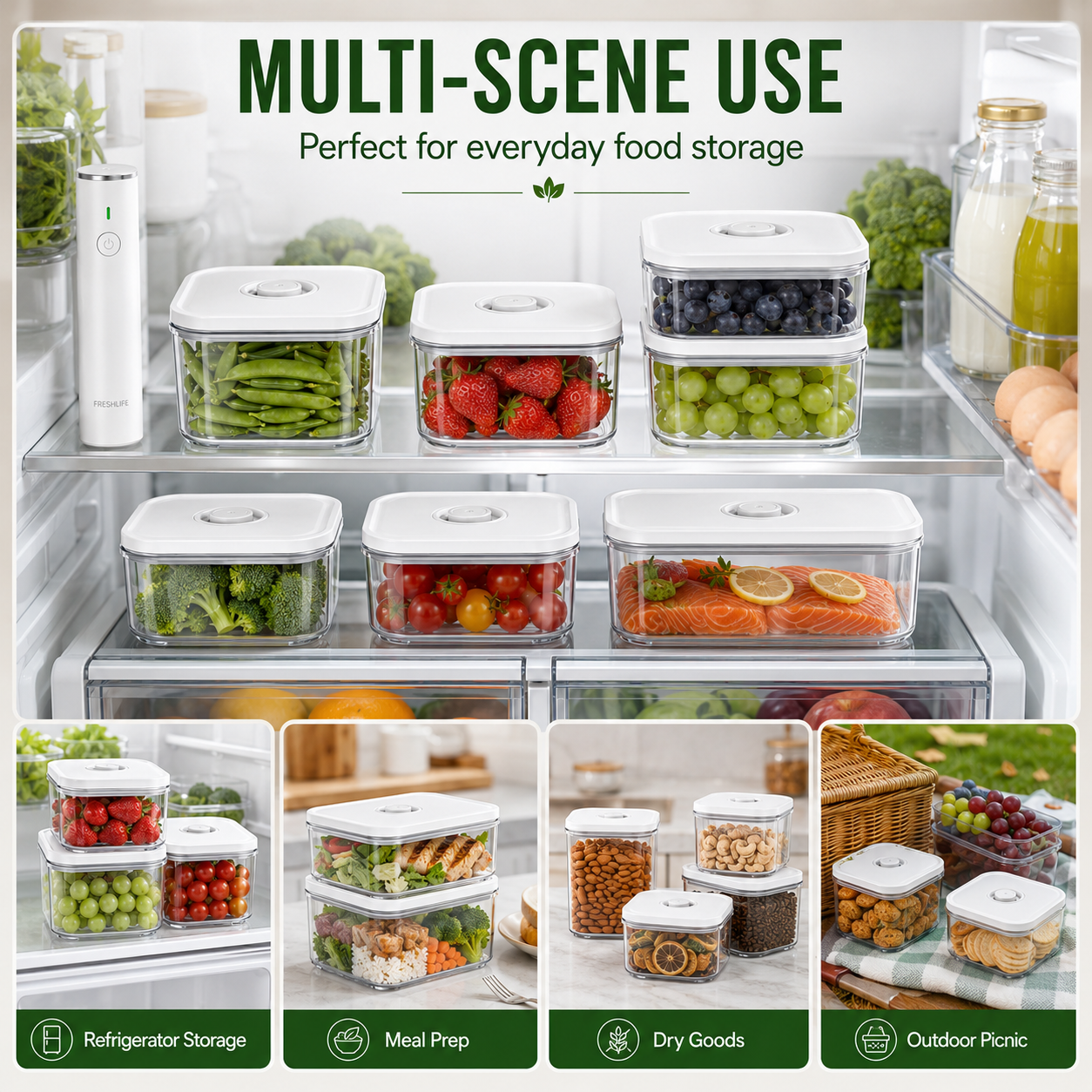 Vacuum-sealed food preservation storage box
