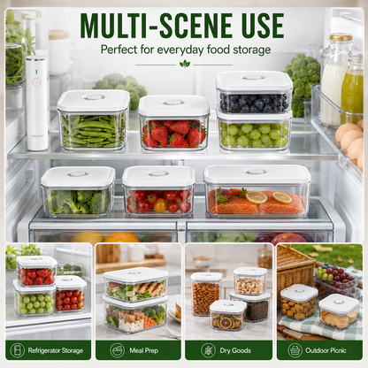 Vacuum-sealed food preservation storage box
