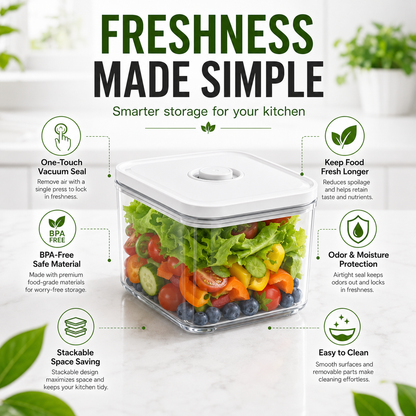 Vacuum-sealed food preservation storage box